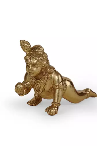 lord krishna gold plated idol/murti home and office decorative gifting