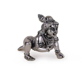 lord krishna silver gold plated idol/murti home and office decorative gifting 2