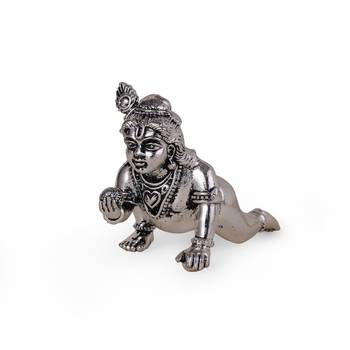 lord krishna silver gold plated idol/murti home and office decorative gifting 3