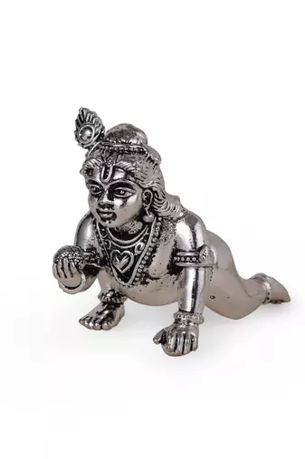 lord krishna silver gold plated idol/murti home and office decorative gifting