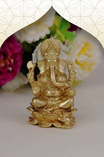 lord ganesha gold plated idol/murti home and office decorative gifting