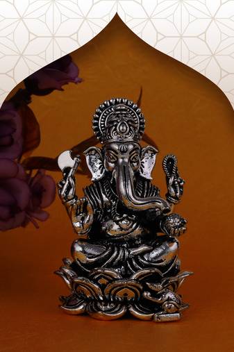 lord ganesha silver gold plated idol/murti home and office decorative gifting
