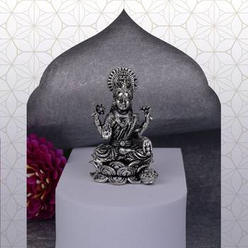 devi laxmi silver gold plated idol/murti home and office decorative gifting 1