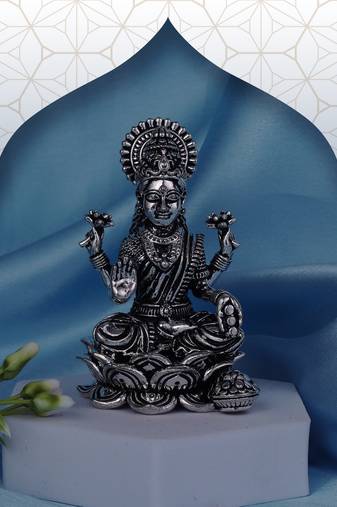 devi laxmi silver gold plated idol/murti home and office decorative gifting