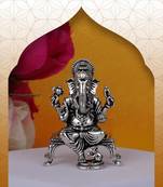 lord ganesha silver gold plated idol/murti home and office decorative gifting