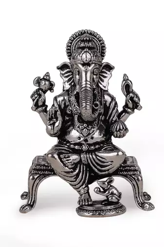 lord ganesha silver gold plated idol/murti home and office decorative gifting