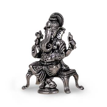 lord ganesha silver gold plated idol/murti home and office decorative gifting 3