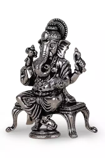 lord ganesha silver gold plated idol/murti home and office decorative gifting