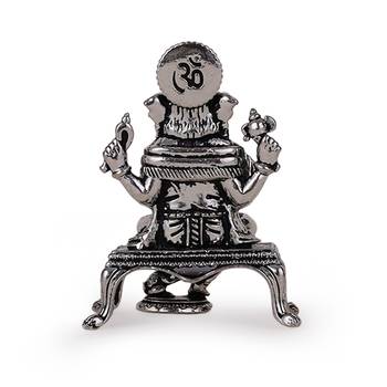 lord ganesha silver gold plated idol/murti home and office decorative gifting 4