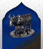 cow (gaay mata) silver gold plated idol/murti home and office decorative gifting