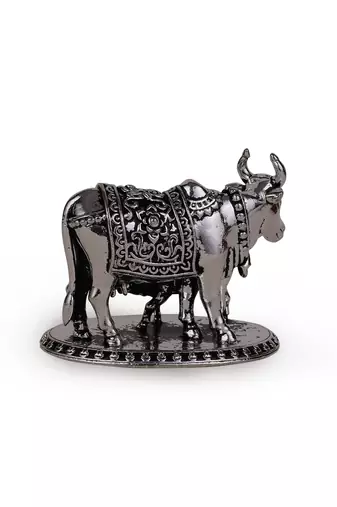 cow (gaay mata) silver gold plated idol/murti home and office decorative gifting