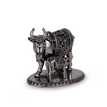 cow (gaay mata) silver gold plated idol/murti home and office decorative gifting 4