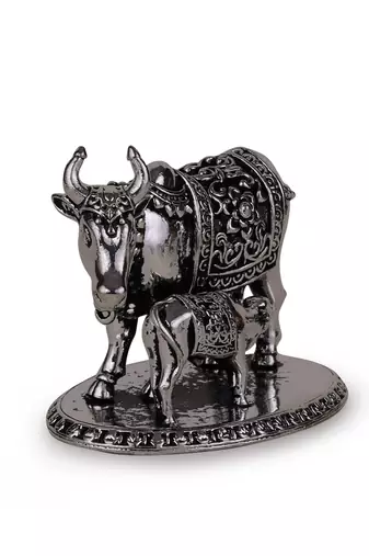 cow (gaay mata) silver gold plated idol/murti home and office decorative gifting