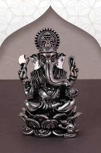 lord ganesha silver gold plated idol/murti home and office decorative gifting