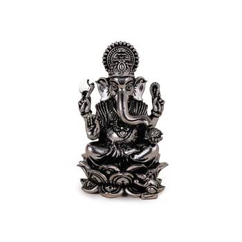 lord ganesha silver gold plated idol/murti home and office decorative gifting 2