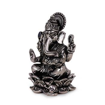 lord ganesha silver gold plated idol/murti home and office decorative gifting 3