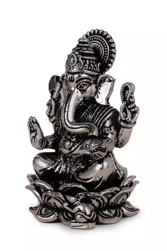 lord ganesha silver gold plated idol/murti home and office decorative gifting