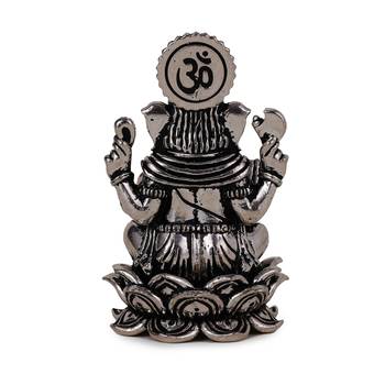 lord ganesha silver gold plated idol/murti home and office decorative gifting 4