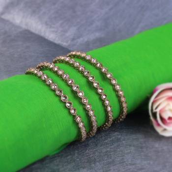 antique gold plated brown stone bangle set 1