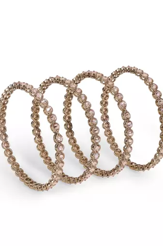 antique gold plated brown stone bangle set
