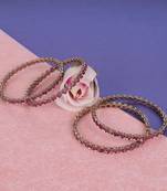 Desirable oval pink crystal antique gold plated set of 4 bangles for women and girls