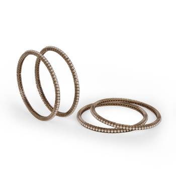 Classy pearl antique gold plated set of 4 bangles for women and girls 3