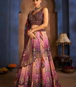Purple Ready To Wear Silk Lehenga with Blouse