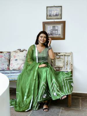 Najneen gotta patti organza anarkali suit set 5