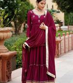 Violet-zardozi-work-georgette-anarkali-suit-set
