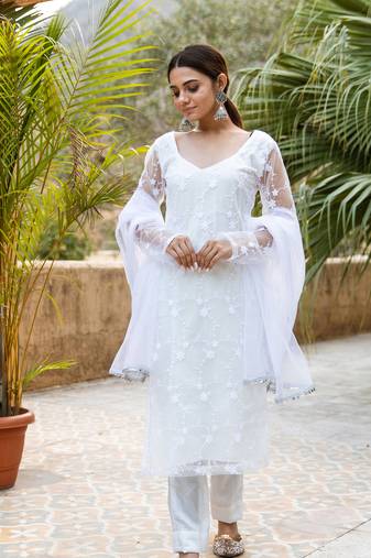 Suhana-white-embroidery-suit-set