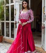 Ranjha-red-gota-work-gown-anarkali-suit-set