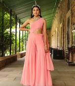 Soniya-aari-work-peach-georgette-co-ord-set