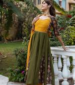 Kiyara-maslin-green-anarkali-suit-set