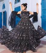 Raha-black-chanderi-anarkali-gown-suit-set
