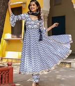 Sapna maslin printed anarkali suit set
