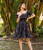 Ivy-black-printed-mini-dress