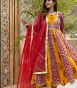 Sahiba-floral-hand-block-pure-cotton-anarkali-suit-set