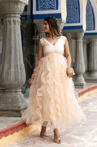 Hot-summer-organza-ruffle-dress