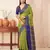 Green silk blend saree with contrast  blouse
