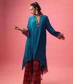 Blue georgette plain sharara