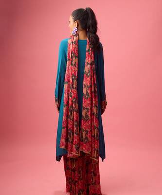 Blue georgette plain sharara 2
