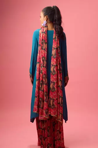 Blue georgette plain sharara