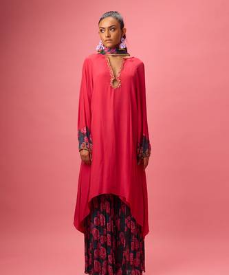Pink georgette plain sharara 1