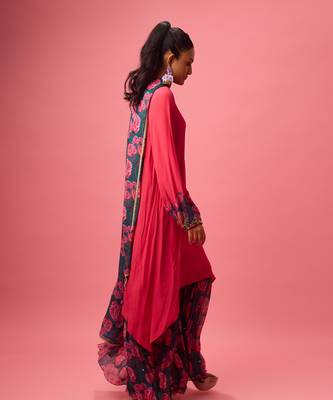 Pink georgette plain sharara 2