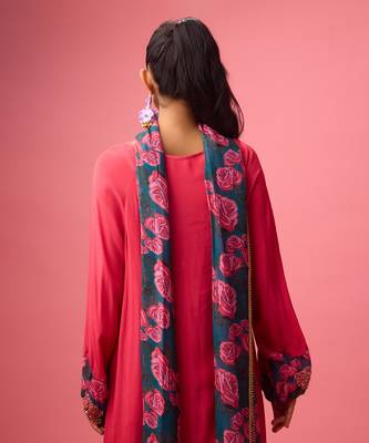 Pink georgette plain sharara 3