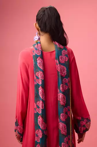 Pink georgette plain sharara