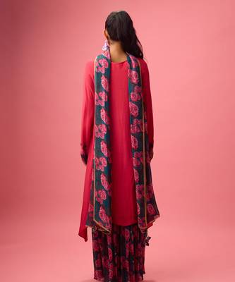 Pink georgette plain sharara 4