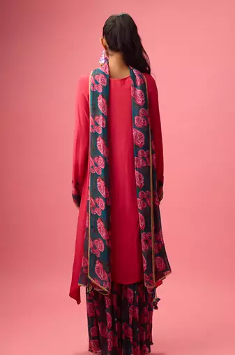 Pink georgette plain sharara