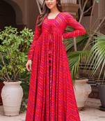 Pink digital print faux georgette Palazzo suit set with crop top & shrug stitched