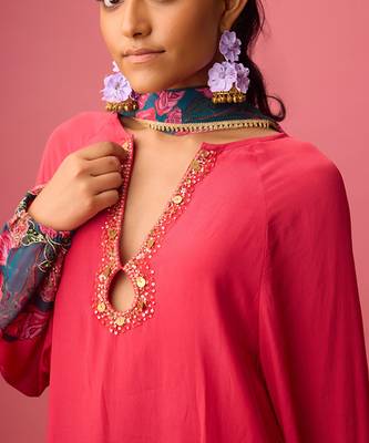 Pink georgette plain sharara 5